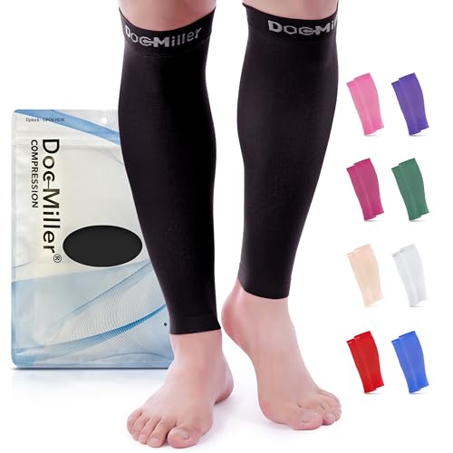 Doc Miller Compression Calf Sleeve for Men & Women – 15-20mmHg Graduated Support, Shin Splint Relief, Running & Sports Recovery, Knee High Calf Sleeves, 1 Pari - Image 1