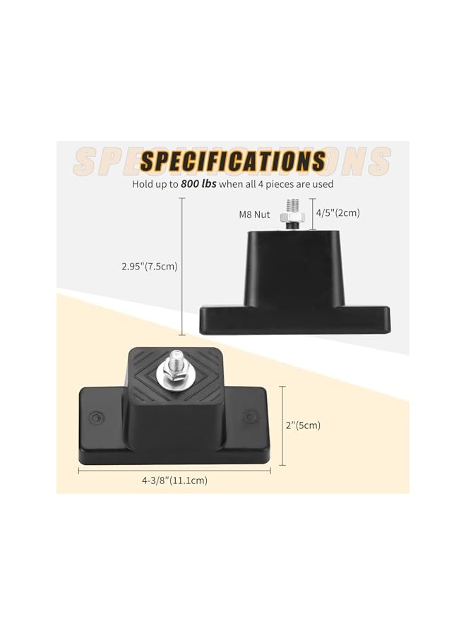 PROMASS promass Rubber Vibration Isolator Mounting Bracket, 4Pack, Air Conditioner Mounting Bracket for Outdoor Mini Split Air Conditioner Condenser  - Image 2