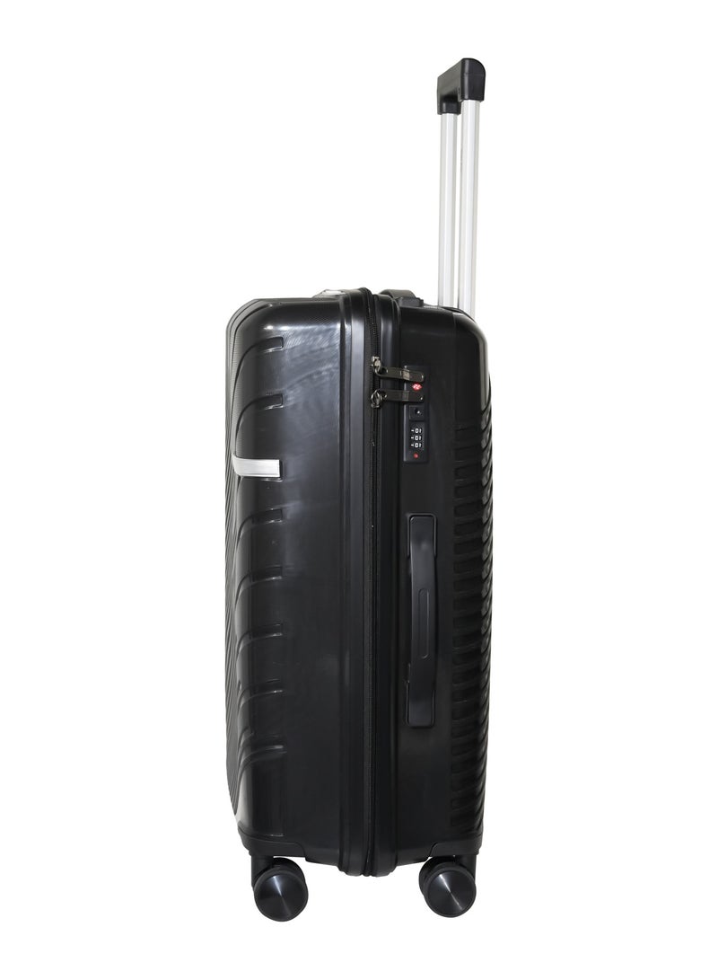 KTMC Polypropylene Luggage 20" Carry-On & 28" Check-in Suitcases, H-8882 Black - Image 4