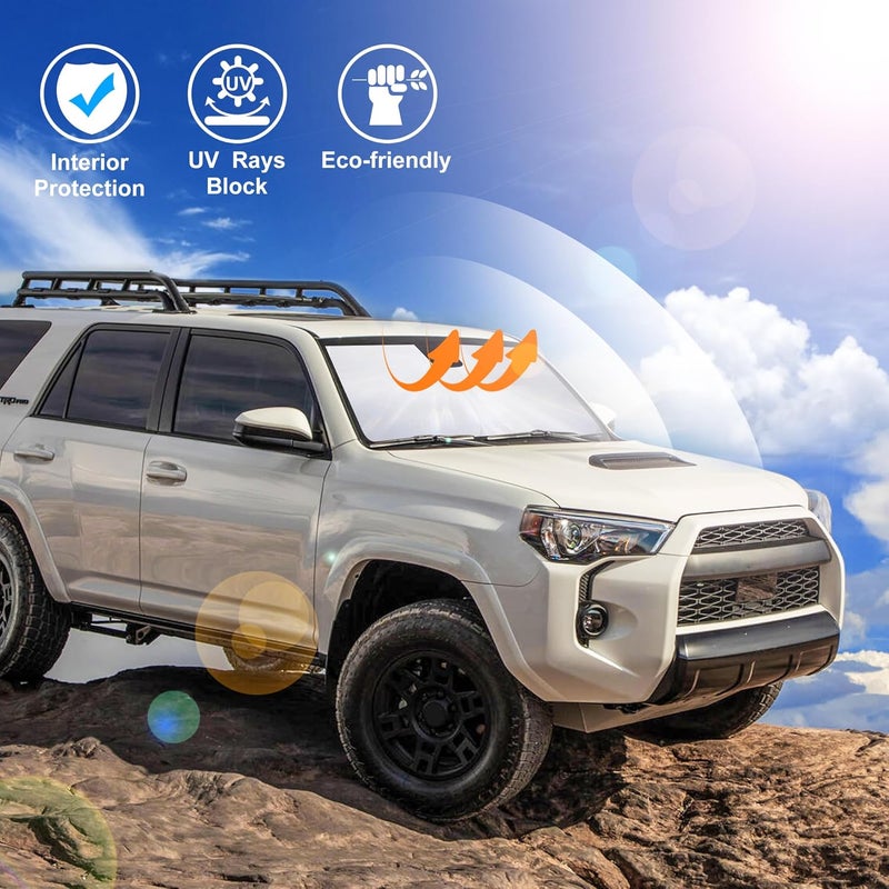 LHFLIVE Windshield Sun Shade Fit for Toyota 4Runner 2010-2024 2025 Accessories Foldable Front Window Sunshade Sun Protection Keeps Car Cool - Image 5
