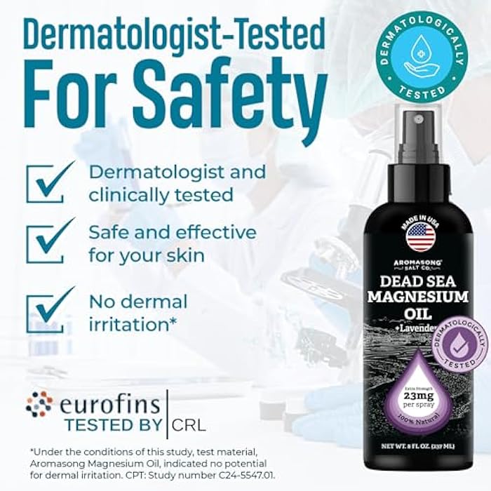 Aromasong Magnesium Spray Lavender - Extra Strength 2 Pack of (23mg in Each Spritz) 8 Oz, Natural and Pure Magnesium Oil Spray - Made in The USA - for Leg Discomfort and Promotes a Calm Sleep - Image 2