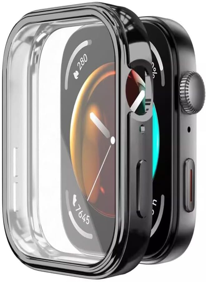 Case for Huawei Watch Fit 3 Protective Case, Flexible TPU for Huawei Watch Fit 3 Case, Scratch Prevent Protector Cover for Huawei Watch Fit 3 Case, All-Round Protection Smartwatch Women/Men, Black