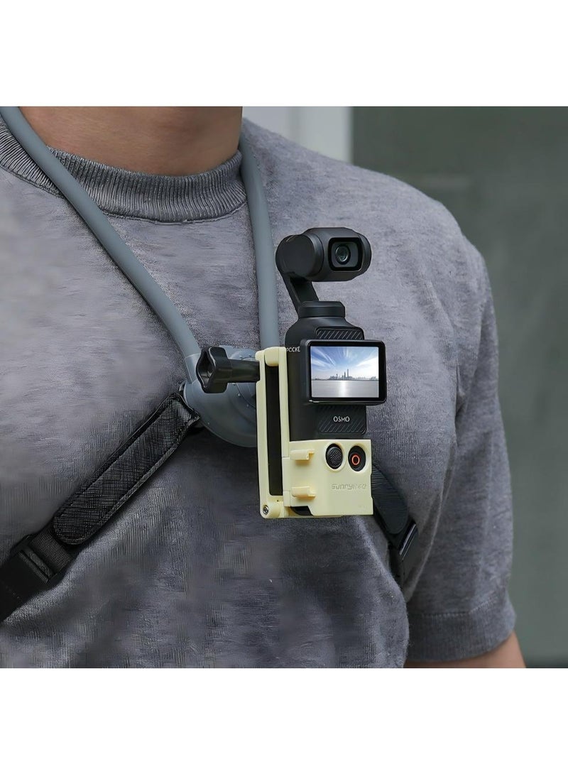 سني لايف حامل تثبيت مغناطيسي مخصص متوافق مع DJI Osmo Pocket 3، محول ملحقات Pocket3 المحدث مع مشبك مغناطيسي وحامل شفط على سطح المكتب، سطح عمودي، مقبض قابل للتعديل بزاوية 180 درجة، مع 2 واقي عدسة + 2 واقي شاشة LCD - Image 2