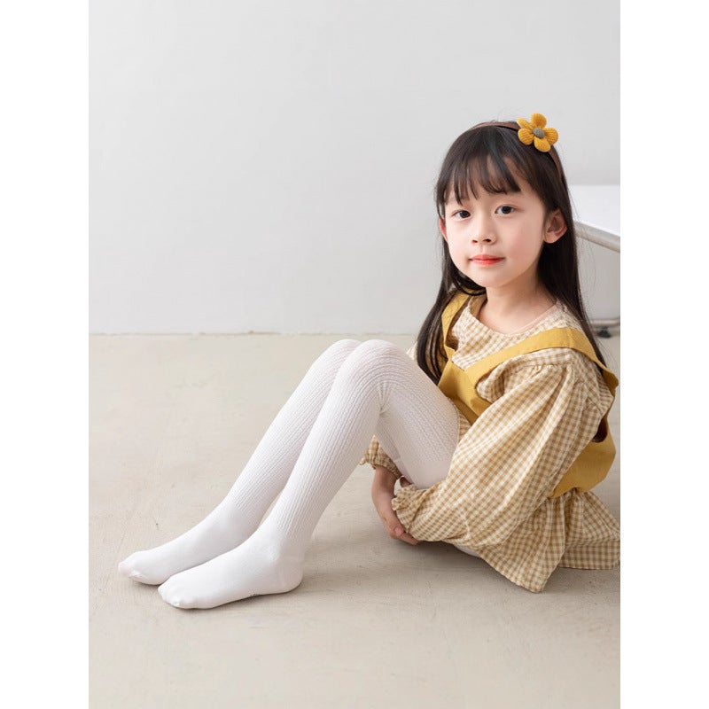 2025 New Children'S All-Match Girls' Leggings White Twist Baby All-In-One Socks Student Pantyhose - Image 4