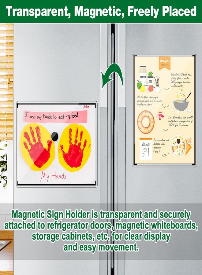 Meetory 12 Pcs 8.5'' x 11'' Rigid Magnetic Sign Holders, Clear Plastic Paper Holder with Magnet Borders for Fridge Suitable for Poster Letter Size, Perfect for Office, Home and Store Displays - Image 5