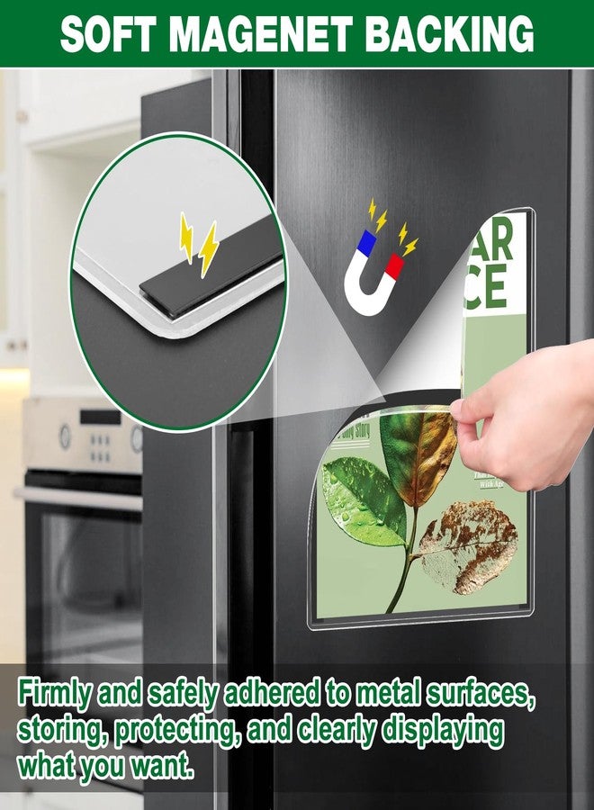 Meetory 12 Pcs 8.5'' x 11'' Rigid Magnetic Sign Holders, Clear Plastic Paper Holder with Magnet Borders for Fridge Suitable for Poster Letter Size, Perfect for Office, Home and Store Displays - Image 4
