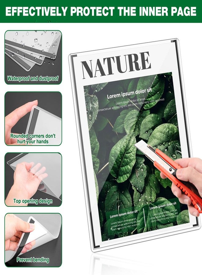 Meetory 12 Pcs 8.5'' x 11'' Rigid Magnetic Sign Holders, Clear Plastic Paper Holder with Magnet Borders for Fridge Suitable for Poster Letter Size, Perfect for Office, Home and Store Displays - Image 3