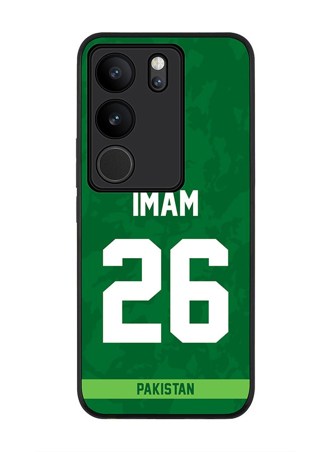 Stylizedd Rugged Black Edge case for Vivo V29 / Vivo V29 Pro / Vivo S17,Slim fit Flexible Cover - Team Pakistan ImamulHaq, Jersey No 26 - Image 1