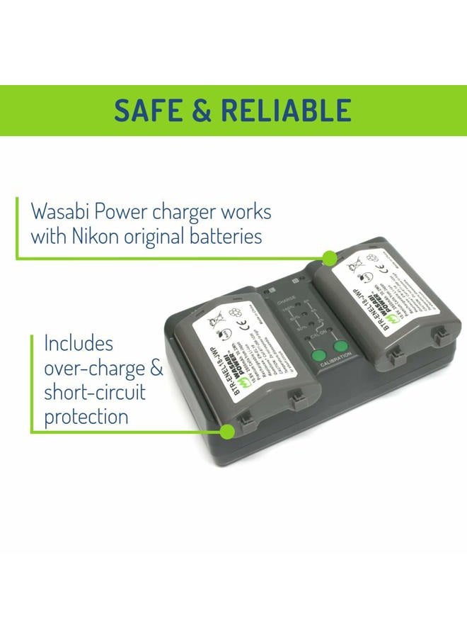 Wasabi Power Battery (2-Pack) and Dual Charger for Nikon EN-EL18, EN-EL18a, EN-EL18b, EN-EL18c and Nikon D4, D4S, D5, D6, D850 (with adapters/Grips) - Image 3