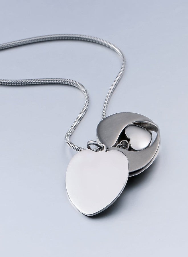 Beydodo Stainless Steel Cremation Urns Necklace Husband Jewelry for Ashes Angel Wings Heart Memorial Jewelry - Image 5