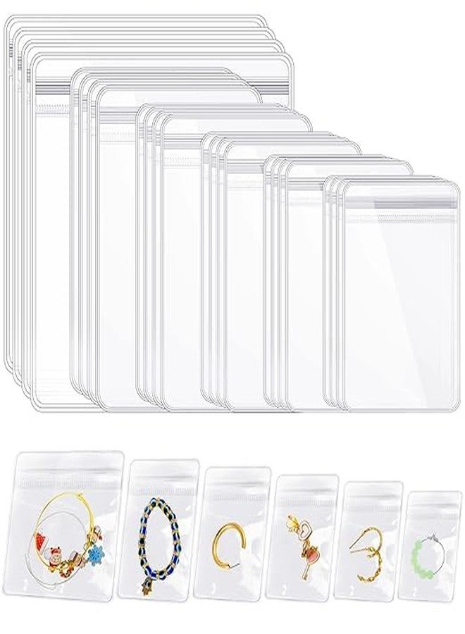 PSMS 180-Piece Jewelry Storage Set - Self-Seal Plastic Zipper Bags, 6 Sizes, Clear, PVC, Transparent, Locking, for Rings, Earrings, Candy - Image 1