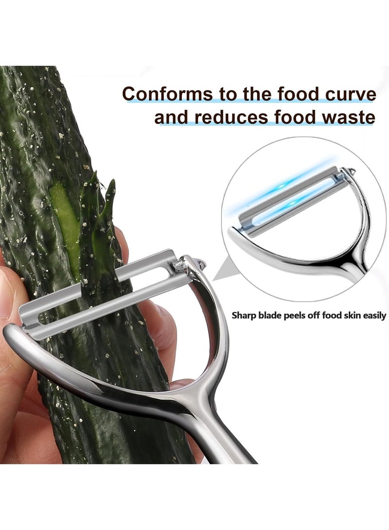 Lukadah Peeler with Sharp Stainless Steel Blades for Apples, Cucumbers - Ergonomic Handle for Easy Potato Eye removal, Perfect for Cooking Enthusiasts and Kitchen Novices - Image 2