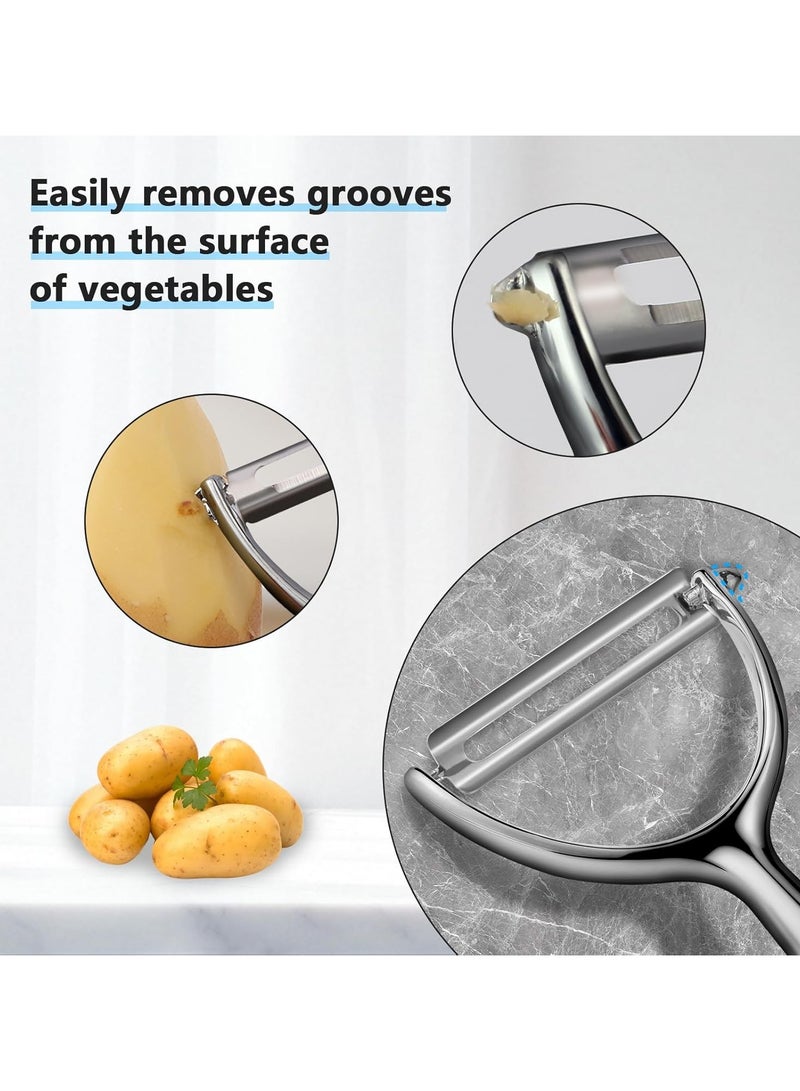 Lukadah Peeler with Sharp Stainless Steel Blades for Apples, Cucumbers - Ergonomic Handle for Easy Potato Eye removal, Perfect for Cooking Enthusiasts and Kitchen Novices - Image 5