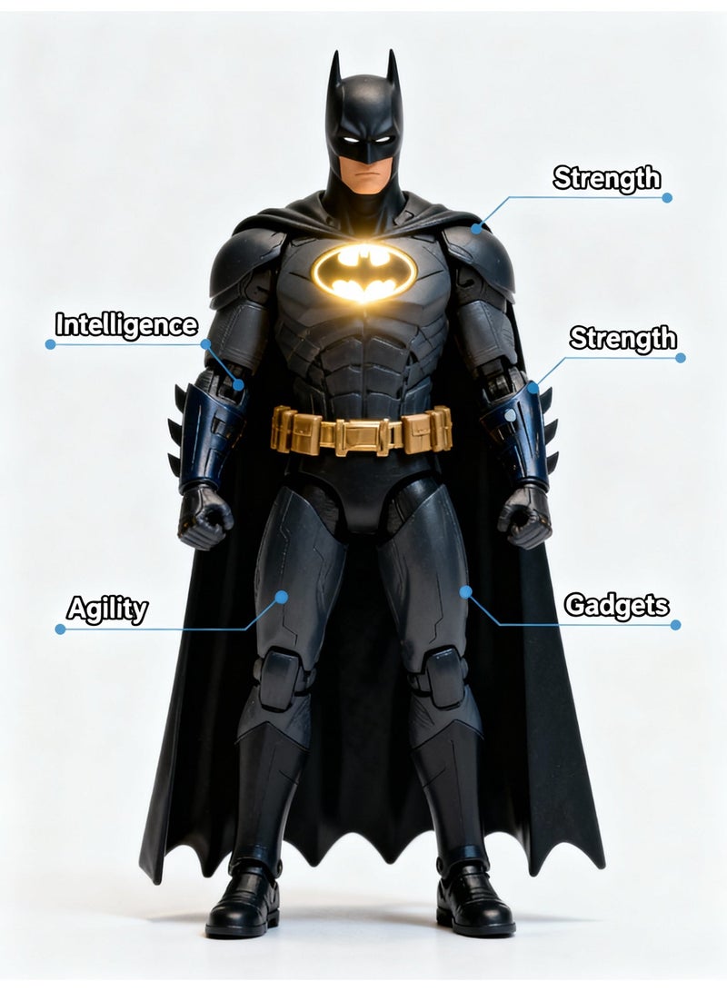 دي سي كوميكس لعبة باتمان الموسيقية الكبيرة الحجم – مجسم بطل خارق مع أضواء وأصوات، لعبة تفاعلية مضيئة للأطفال، مناسبة للهدايا ولعب التخيل، مجسم باتمان بحجم كبير مع موسيقى وتأثيرات صوتية للصغار من 3 سنوات فأكثر - Image 2