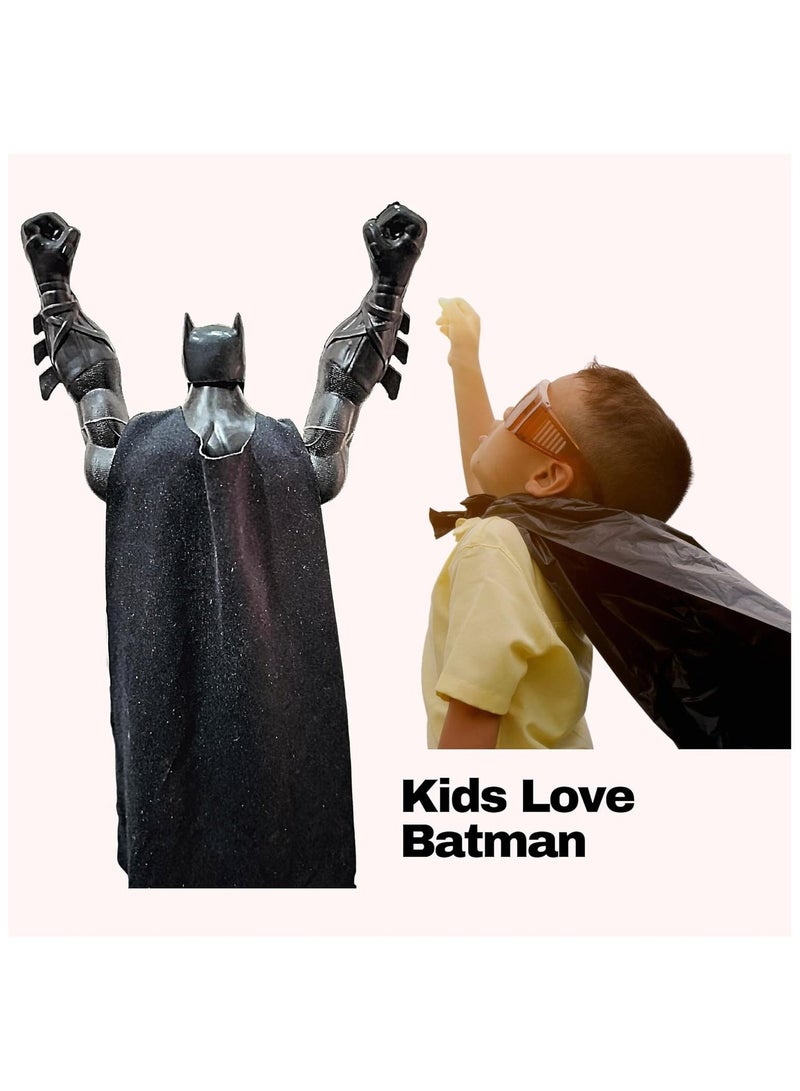 دي سي كوميكس لعبة باتمان الموسيقية الكبيرة الحجم – مجسم بطل خارق مع أضواء وأصوات، لعبة تفاعلية مضيئة للأطفال، مناسبة للهدايا ولعب التخيل، مجسم باتمان بحجم كبير مع موسيقى وتأثيرات صوتية للصغار من 3 سنوات فأكثر - Image 4