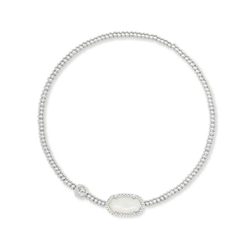 Kendra Scott Grayson Stretch Bracelet, Rhodium Plated Brass, Mother-of-Pearl, Fashion Jewelry for Women - Image 5