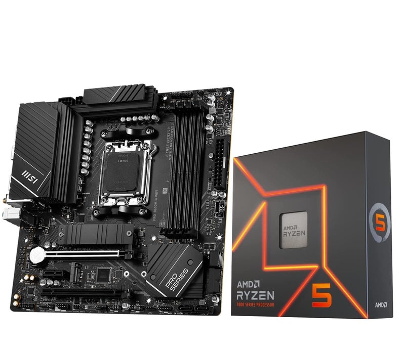 INLAND CPU AMD Ryzen 5 7600X CPU Processor with MSI PRO B650M-A WiFi ProSeries Motherboard (AM5, mATX, DDR5, M.2, USB 3.2 Gen 2, Wi-Fi 6E), Sold by Micro Center - Image 1