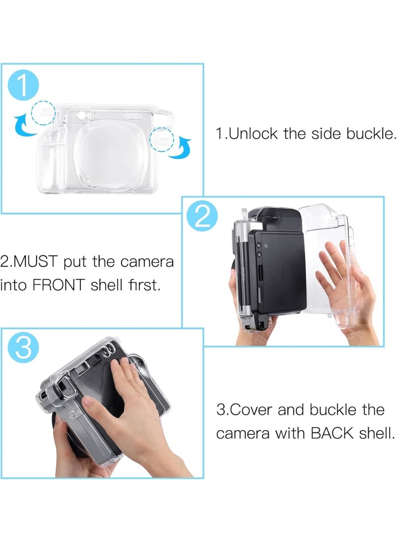 SOLARAE Ransparent Case, Crystal Hard Cover with Precise Cutout, Protective Case Clear Compatible with Fujifilm Instax Wide 300 Instant Film Camera - Image 3