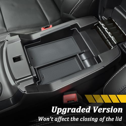 TOPINSTALL New Center Console Organizer Compatible with Ford Explorer 2012 2013 2014 2015 2016 2017 2018 2019 Accessories, Armrest Box Big Compartment Secondary Storage Tray ABS Black Material - Image 3