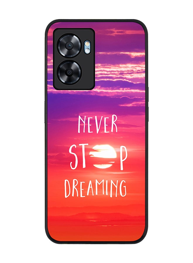 Stylizedd Rugged Black edge case for Oppo A77 5G / Oppo A57 5G, Slim fit Soft Case Flexible Cover - Never stop dreaming - Image 1