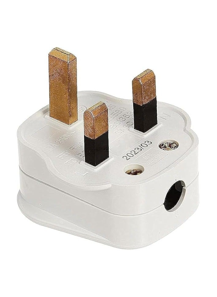 إيروريكس قابس علوي 13 أمبير مزود بثلاثة دبابيس ~ أبيض (عبوة من 4 قطع) فولت 220-240 مادة بلاستيكية حرارية، نحاس - Image 2