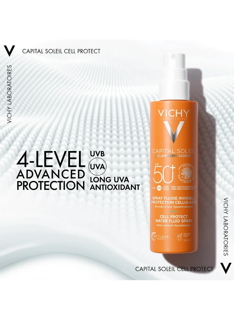 VICHY Vichy Capital Soleil Invisible Fluid Sunscreen Spray SPF50+ for Face and Body 200ML