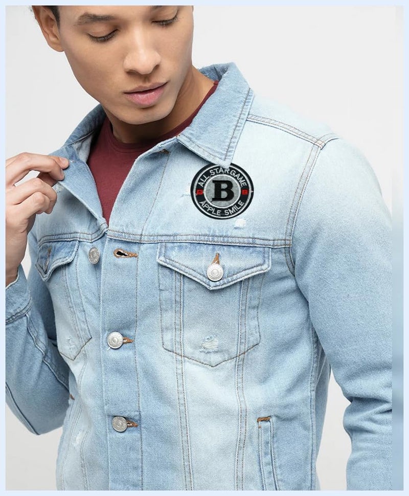 Generic Apple Smile 'B' Applique Embroidered Sew-on Patch ; Size Small: 6.5cm x 6.5cm for Jackets, Bags, T-Shirts, Jeans, Pants, Outdoor Clothing (1 Piece). (Code:6PART-1)  - Image 3