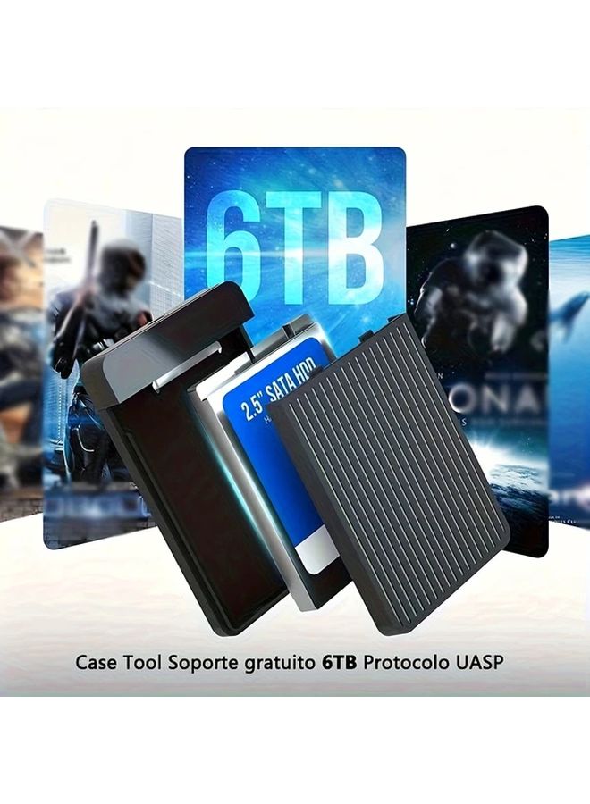علبة القرص الصلب USB 3.1 سعة 6 تيرابايت لحاوية خارجية لـ SSD و HDD مقاس 2.5 بوصة - Image 5