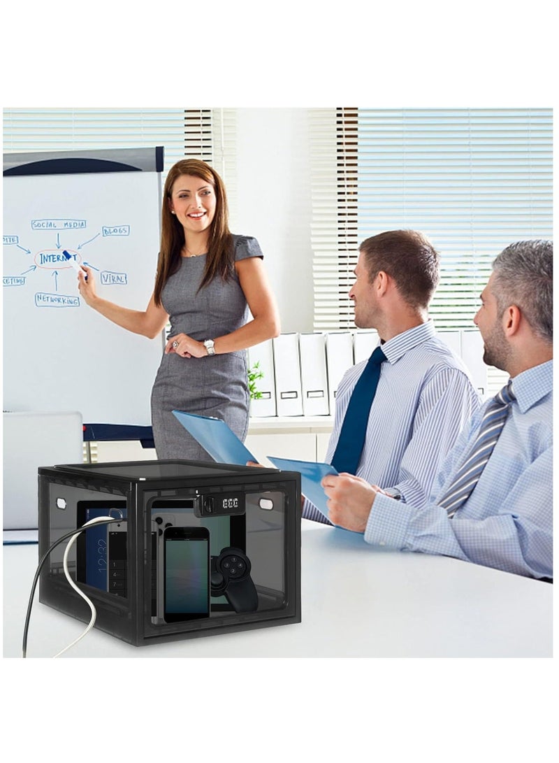 WALALLA Stackable Clear Large Capacity Home Office Lock Box, Medication Lockable Container, Safe Locking Box, Medicine Storage Box Bin, Refrigerator Storage Organizer for Kitchen Home School Office Safety - Image 4