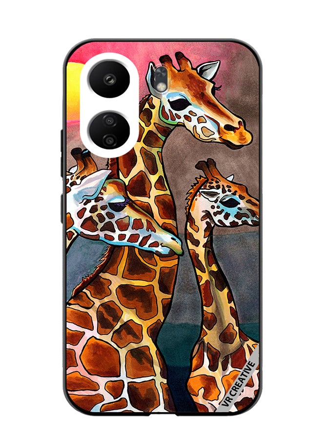 VR CREATIVE Protective Case Cover For Xiaomi Redmi 13C Giraffe Design Multicolour - Image 1