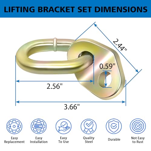 Easily 7100 Engine Lift Bracket 5500 lb Capacity Engine Lifting Brackets Engine Support bar for Using with Engine Hoist Leveler and Lifting Sling Rigging Engine Stand Gold Pack 6 - Image 3
