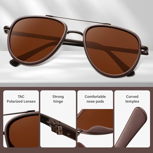 KUGUAOK Polarized Aviator Sunglasses for Women Men UV Protection Running Outdoors Tangle Free Sun Glasses Vintage Shades - Image 5