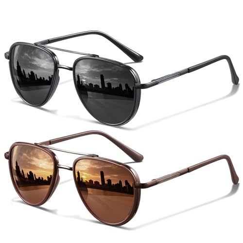 KUGUAOK Polarized Aviator Sunglasses for Women Men UV Protection Running Outdoors Tangle Free Sun Glasses Vintage Shades - Image 1