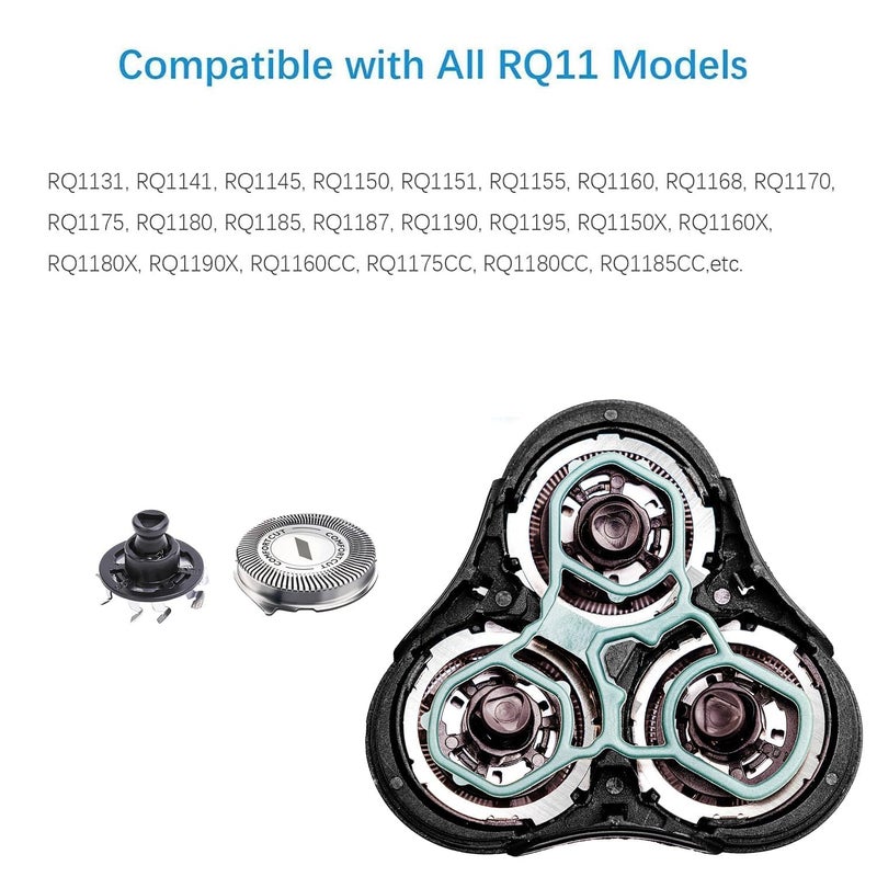 Tomorrow will be better رؤوس حلاقة بديلة RQ11 متوافقة مع رؤوس Philips Norelco Sensotouch البديلة لآلة الحلاقة الكهربائية Sensotouch 2D (سلسلة 1100)، 1150x، 1160x، 1170x، 1180x، شفرات RQ11 البديلة (رأس واحد) - Image 2