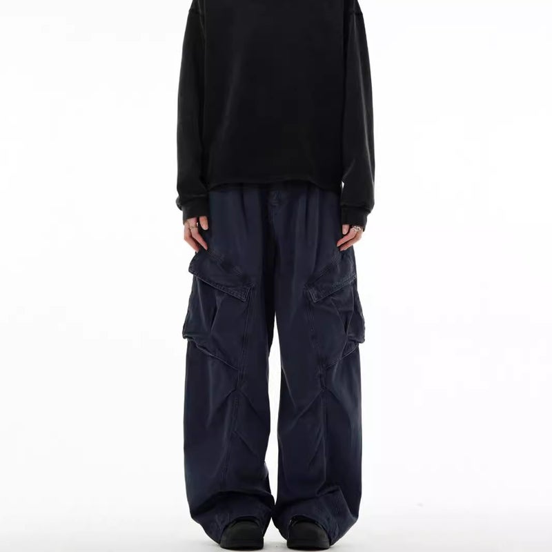 Japanese Style Retro Loose Wide-Leg Heavy Functional Three-Dimensional Pocket Casual Cargo Pants Hip-Hop Fashion Brand Yapi Mountain Style Men - Image 4