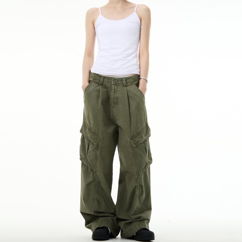 Japanese Style Retro Loose Wide-Leg Heavy Functional Three-Dimensional Pocket Casual Cargo Pants Hip-Hop Fashion Brand Yapi Mountain Style Men - Image 1