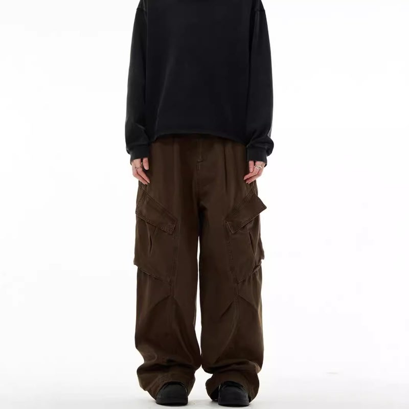 Japanese Style Retro Loose Wide-Leg Heavy Functional Three-Dimensional Pocket Casual Cargo Pants Hip-Hop Fashion Brand Yapi Mountain Style Men - Image 5