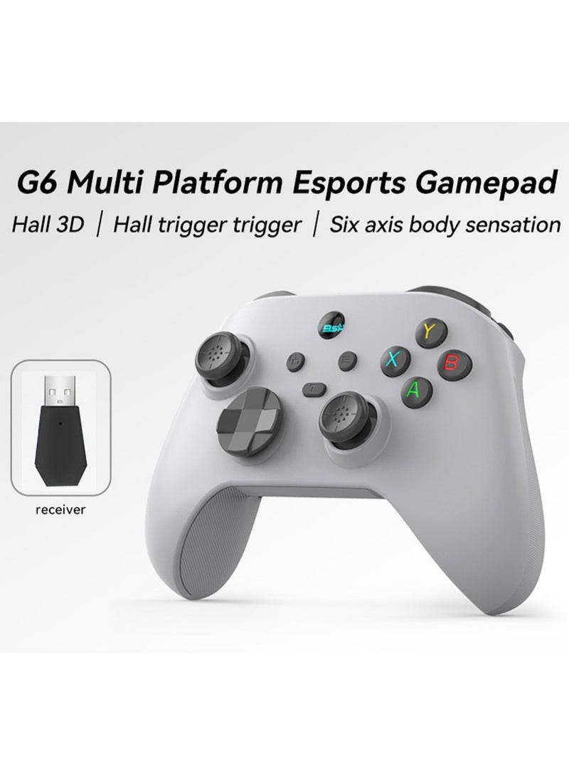 BSP Classic Gamepad BSP G6 Wireless Game Controller for Switch / PC / iOS / Android with 2.4G Receiver, Hall Joystick/Hall trigger, TURBO Continuous Transmission, Asymmetric Double Vibration Motor, 6-Axis Gyroscope, Programmable Back Buttons, Anti Slip Texture - Image 1