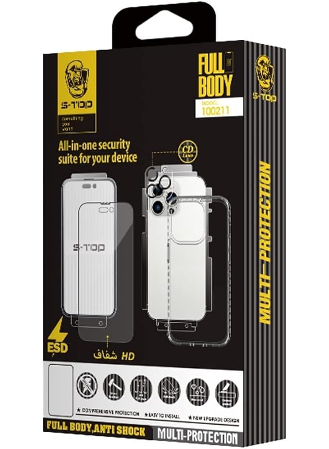 اس-توب جراب حماية كامل متوافق مع آيفون 14 برو ماكس جراب متوافق مع آيفون 14 برو ماكس، جراب حماية كامل ومتين بلون شفاف - Image 5