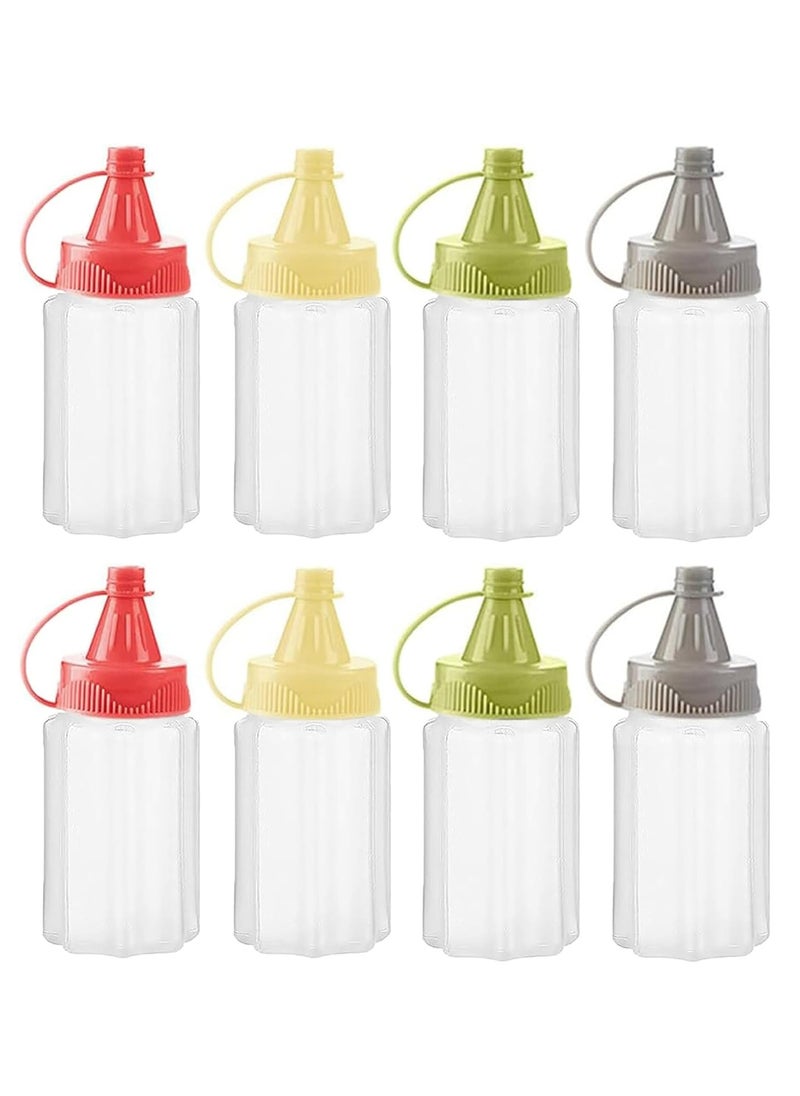 Oasisgalore 8 Pcs Mini Squeeze Bottles Ketchup Condiment Bottle Mini Sauce Bottle Honey Mustard Salad Dressing Sauce Container  - Image 1