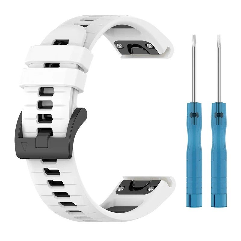 Bluejw QuickFit Two-Tone Silicone Watch Strap Replacement for Garmin Fenix 7X/7 Pro/6/6X, Epix Pro Gen 2, Tactix – Breathable Rubber Band Compatible with 51mm & 47mm Models - Image 1