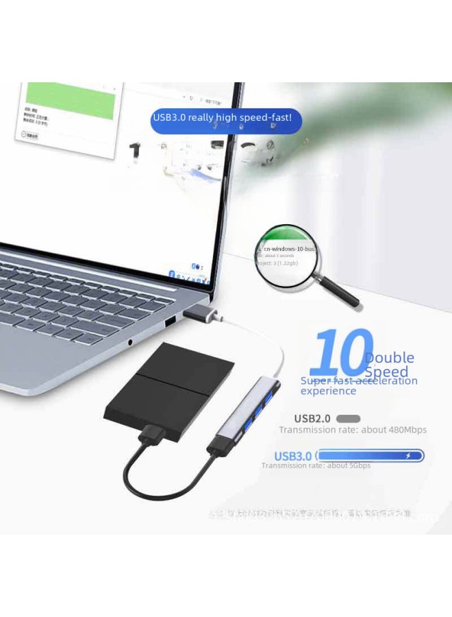 موسع USB 3.0 مقسم منفذ Type-C متعدد المنافذ لمحولات اللاب توب - محور توسعة USB واحد إلى أربعة - Image 3