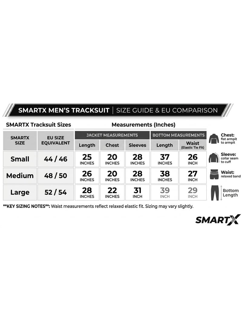 طقم رياضي رجالي من SMARTX بسحاب كامل، يتكون من قطعتين: جاكيت رياضي للجري وبنطال رياضي خفيف الوزن، مناسب للصالة الرياضية والتدريب والرياضات الخارجية. - Image 5