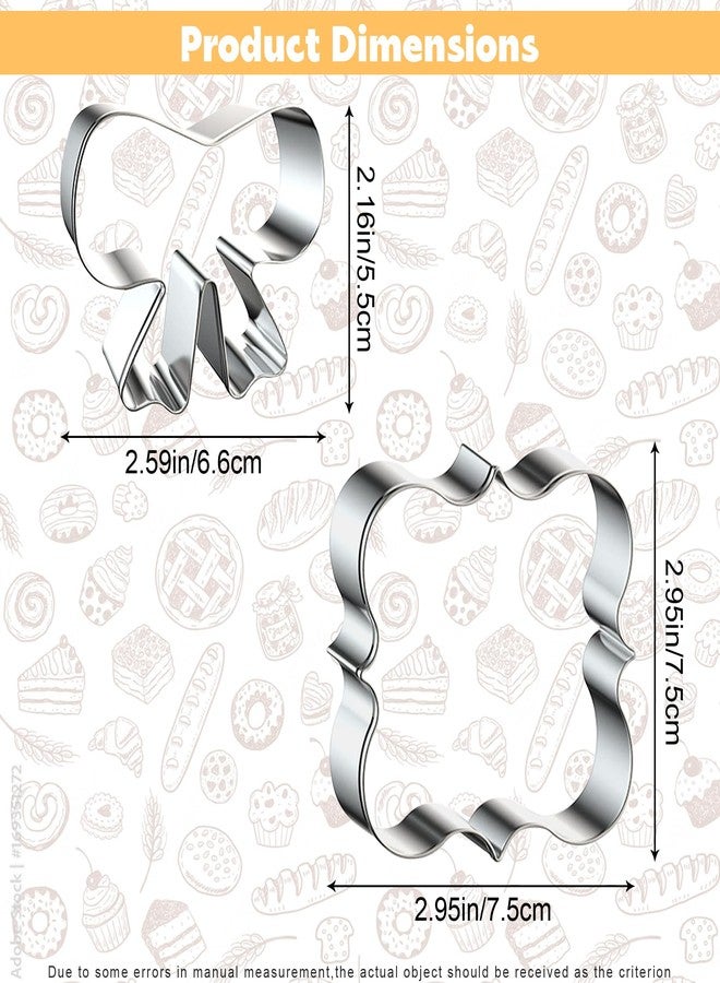 Ysqool Bow Cookie Cutter - 2Pcs Stainless Steel Square & Bow-knot Cookie Cutters - Metal Biscuit Cutters for Baking, Fondant, Sandwiches, Pastries & DIY Treats - Perfect for Holiday & Party Treats - Image 2