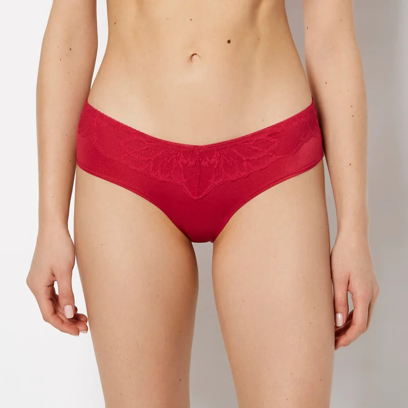 لا سينزا La Senza Diva Cheeky With Lush Lace In Passion Red