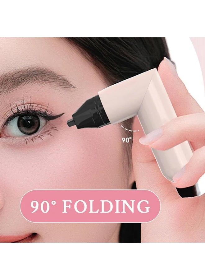 Generic Aelln Precision Eyeliner Stamp, Precision Eyeliner Stamp, Double Head Liquid Eyeliners Stamps Pens with Smudge-Proof, Easy to Use Eyeliners Stamps for Women (Black)  - Image 4