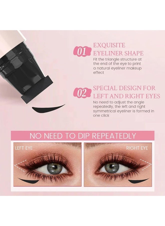 Generic Aelln Precision Eyeliner Stamp, Precision Eyeliner Stamp, Double Head Liquid Eyeliners Stamps Pens with Smudge-Proof, Easy to Use Eyeliners Stamps for Women (Black)  - Image 3