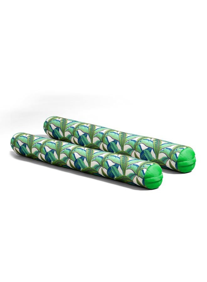 Big Joe Noodle 2pk No Inflation Needed Pool Floats, Tropical Palm Green Double Sided Mesh, Jumbo 4ft - Image 1
