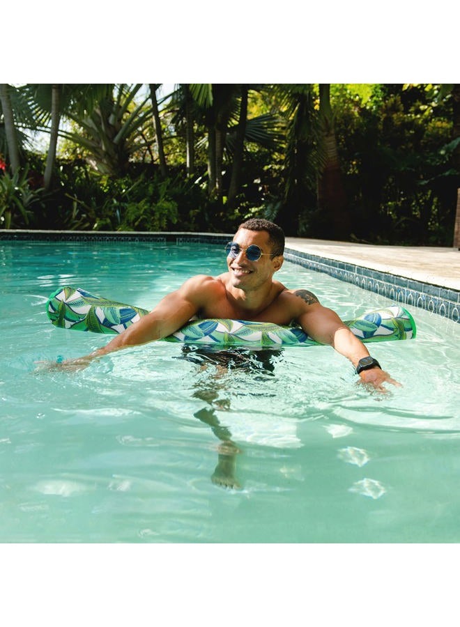 Big Joe Noodle 2pk No Inflation Needed Pool Floats, Tropical Palm Green Double Sided Mesh, Jumbo 4ft - Image 4