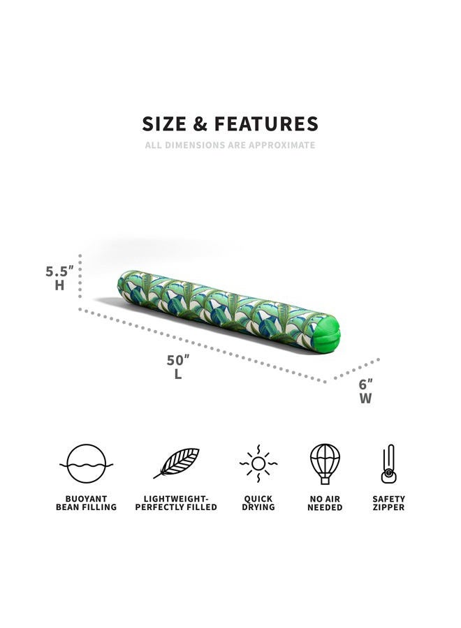 Big Joe Noodle 2pk No Inflation Needed Pool Floats, Tropical Palm Green Double Sided Mesh, Jumbo 4ft - Image 2
